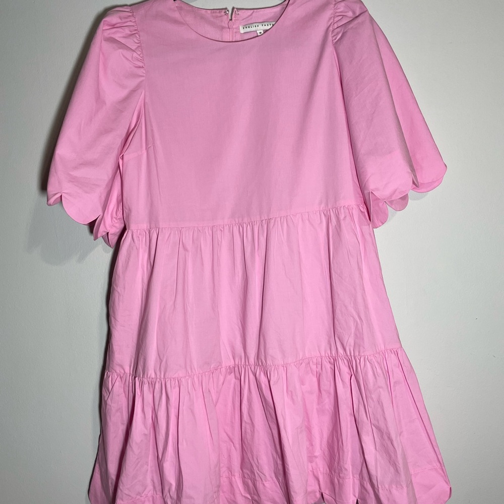 English Factory Pink Ruffle Casual Dress